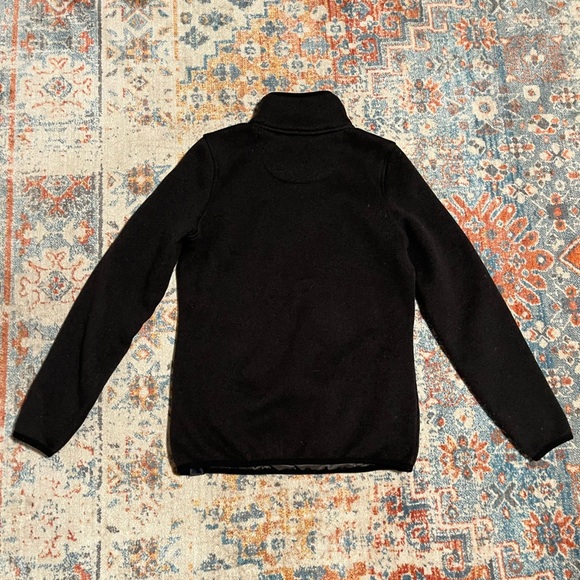 LL Bean black fleece pullover sweater with pocket - Picture 5 of 7